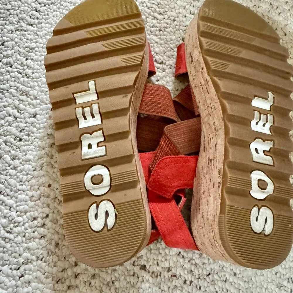 SOREL Women's Red Platform Sandals